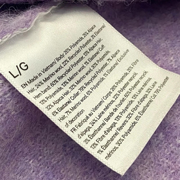 Lululemon Alpaca Wool alpaca V-Neck Sweater purple 27186 - Picture 6 of 12